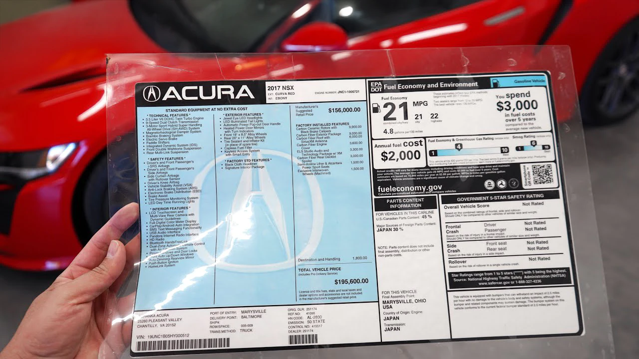 How to Read an Acura Window Sticker: Learn to Decode Every Detail ...
